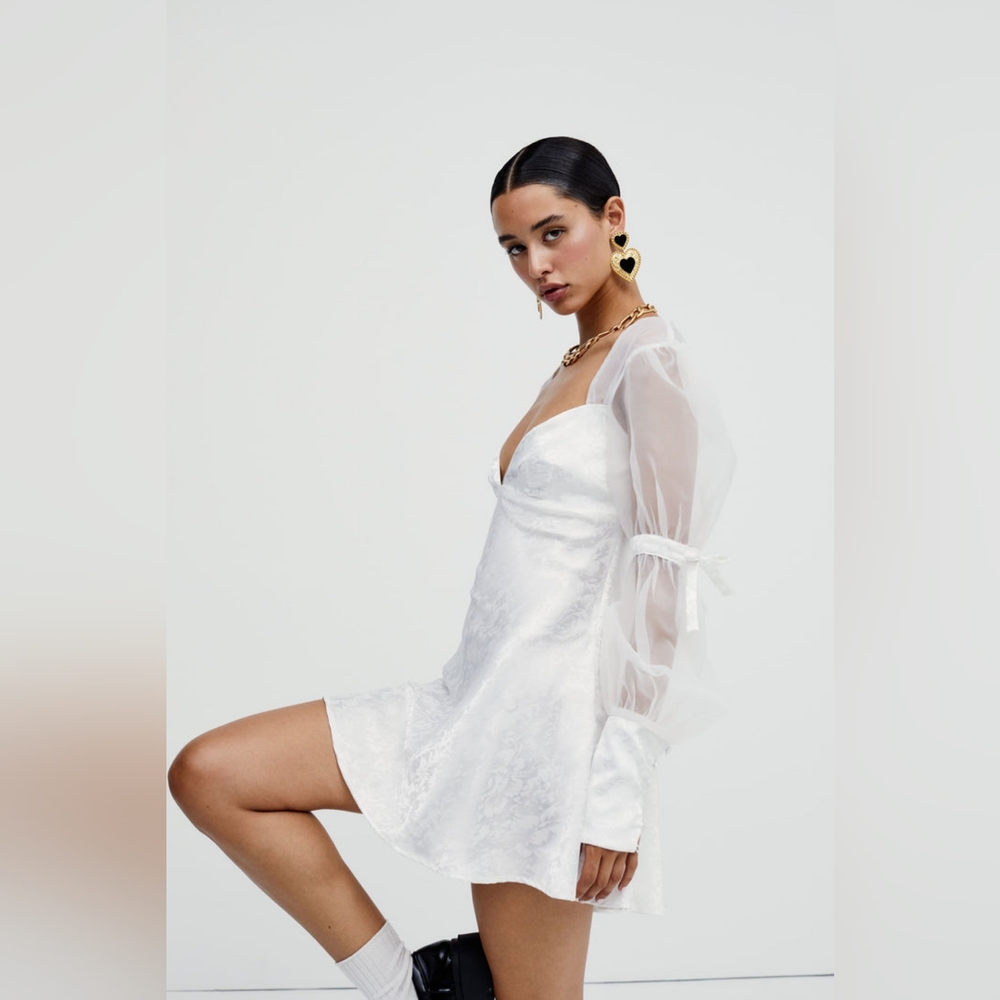 🍾 2xs HP 🥂 💐 For Love and Lemons Gabrielle Mini Dress 💐 - Picture 5 of 16